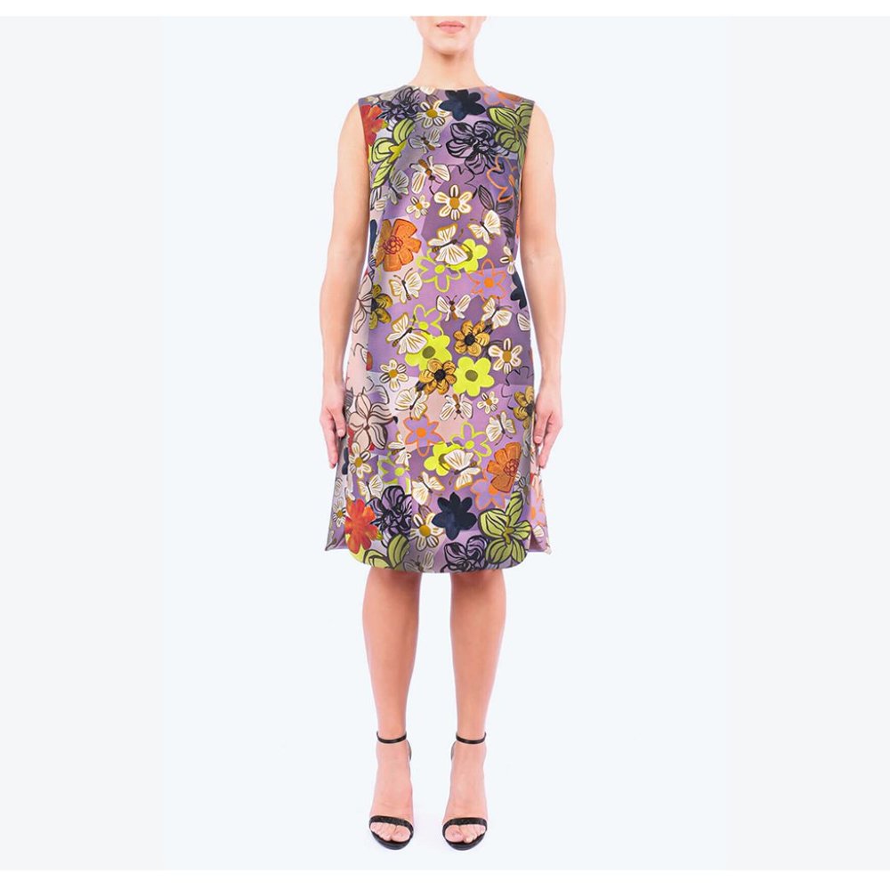 Luisa Cerano Sleeveless Floral Midi Dress
